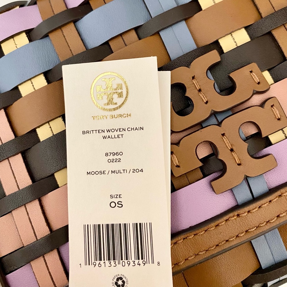 🚫SOLD🚫🏅NEW🏅🌈Tory Burch Britten Woven chain wallet bag/crossbody bag - Picture 9 of 10